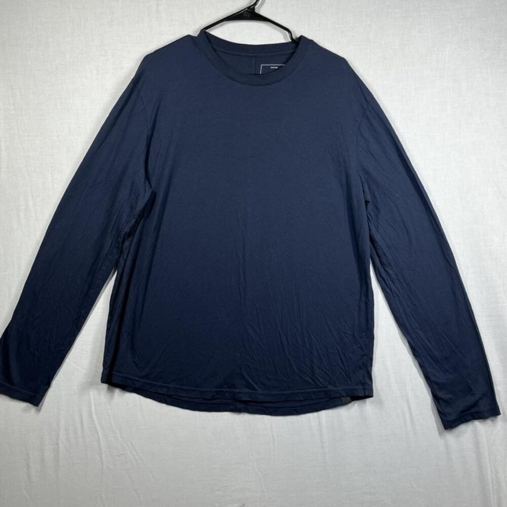 Lahgo Shirt Mens Extra Large Blue Long Sleeve Organic Pima Cotton Made Peru Soft